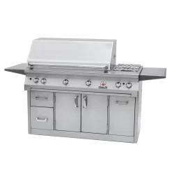 Solaire AGBQ-56 56-Inch Freestanding Grill On 2-Door/3-Drawer Cart With Rotisserie And Dual Side Burner