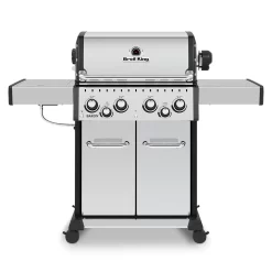 Broil King BR-S490 Baron S490 Pro Stainless Steel Infrared 4-Burner Gas Grill With Rotisserie And Side Burner, 57-Inches