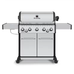 Broil King BR-S590 Baron S590 Pro Stainless Steel Infrared 5-Burner Gas Grill With Rotisserie And Side Burner, 63-Inches