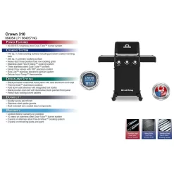 Broil King CRN-864 Crown 310 Stainless Steel Gas Grill, 50-Inches -Barbecue Shop crn 864 config b2 10 22 1