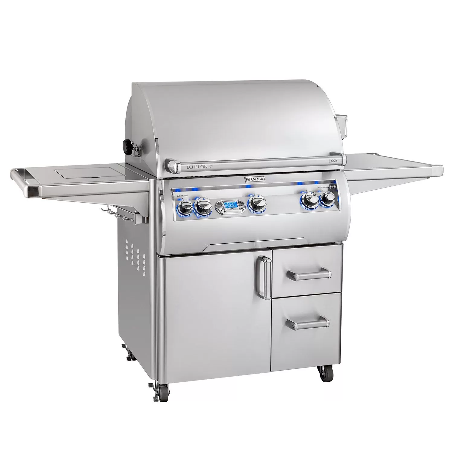 Fire Magic E660s Echelon Diamond Gas Grill With Single Side Burner On Cart 1 Fire Magic E660s Echelon Diamond Gas Grill With Single Side Burner On Cart
