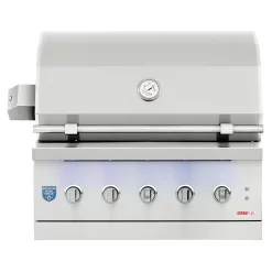 American Made Grills AMG-ENC36 Encore 36-Inch Built-In Dual Fuel Wood And Gas Grill With Infrared Searing Burner And Rotisserie Kit