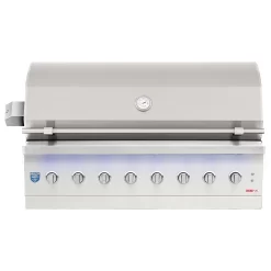 American Made Grills AMG-ENC54 Encore 54-Inch Built-In Dual Fuel Wood And Gas Grill With Infrared Searing Burner And Rotisserie Kit