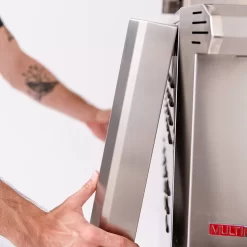 American Made Grills AMG-ENC36-CART Encore 36-Inch Dual Fuel Wood And Gas Grill With Infrared Searing Burner And Rotisserie Kit On Cart -Barbecue Shop encfs36 f 04 21