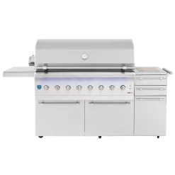 American Made Grills AMG-ENC54-CART Encore 54-Inch Dual Fuel Wood And Gas Grill With Infrared Searing Burner And Rotisserie Kit On Cart