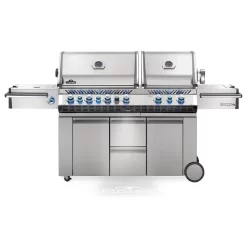 Napoleon PRO825RSBISS-3 Prestige PRO 825 Series Gas Grill On Cart With Rotisserie And Side Burner, 45-Inches