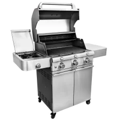 Saber R50CC0317 3-Burner Deluxe Freestanding Cast Infrared Grill With Side Burner, 32-Inches -Barbecue Shop r50cc0317 d 02 20