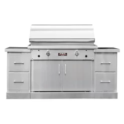TEC Sterling Patio 2 FR Infrared Gas Grill On Stainless Steel Island, 44-Inches