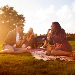 Napoleon TQ285-RD-1-A TravelQ Portable Tabletop Gas Grill, Propane -Barbecue Shop tq285 lifestyle warm sunny day 1