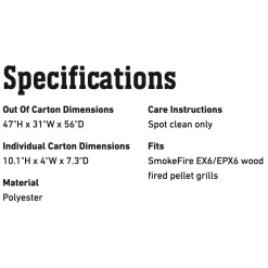 Weber Premium Grill Cover For SmokeFire EX6/EPX6 Grills (WEB-7191) -Barbecue Shop web 7191 spec a 05 22