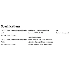 Weber IGrill Mini App-Connected Thermometer (WEB-7202) -Barbecue Shop web 7202 spec a 05 22