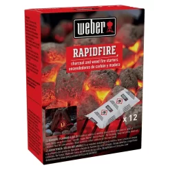 Weber RapidFire Fire Starters, 12pc (WEB-7480) -Barbecue Shop web 7480 c 05 22